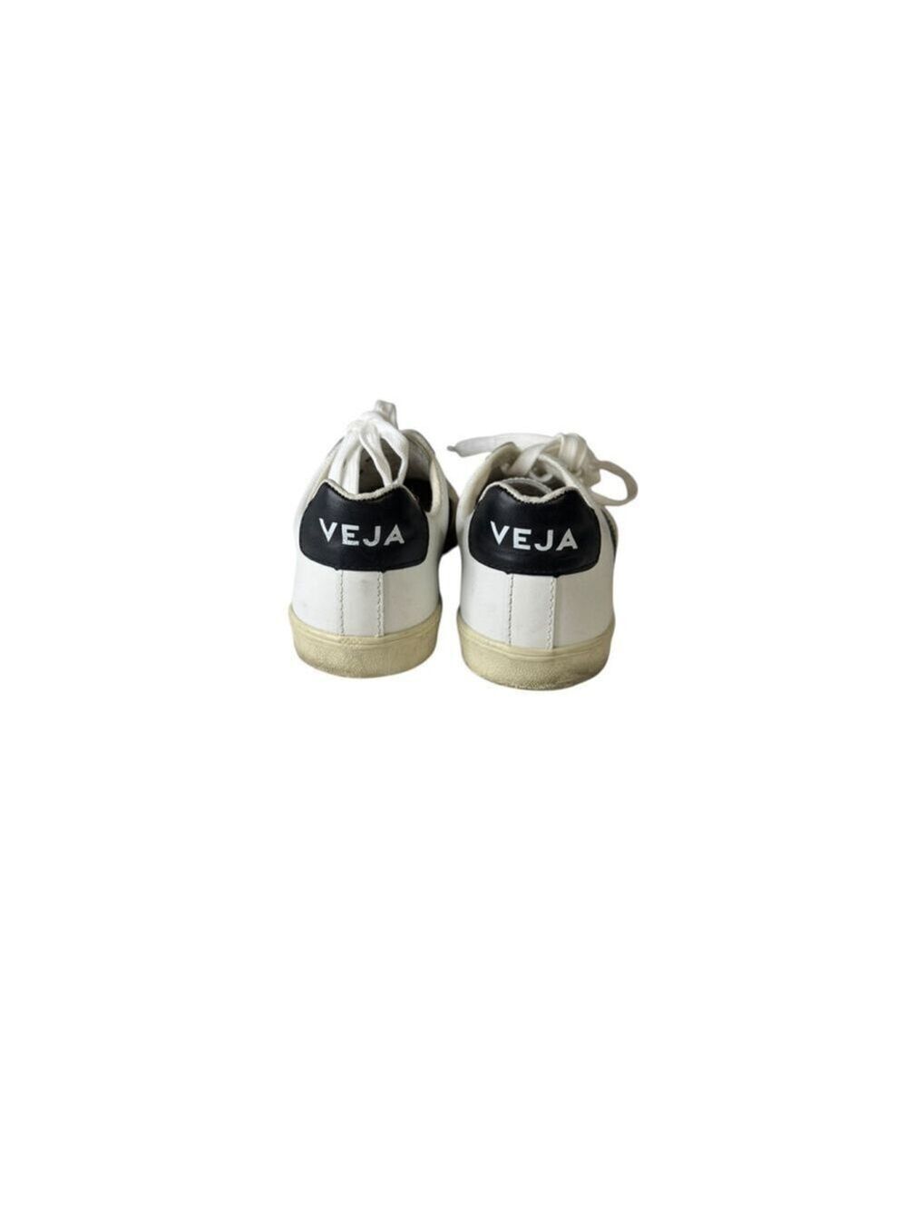 Women's Veja White Black Esplar Leather Sneakers Size 6 - Picture 8 of 8